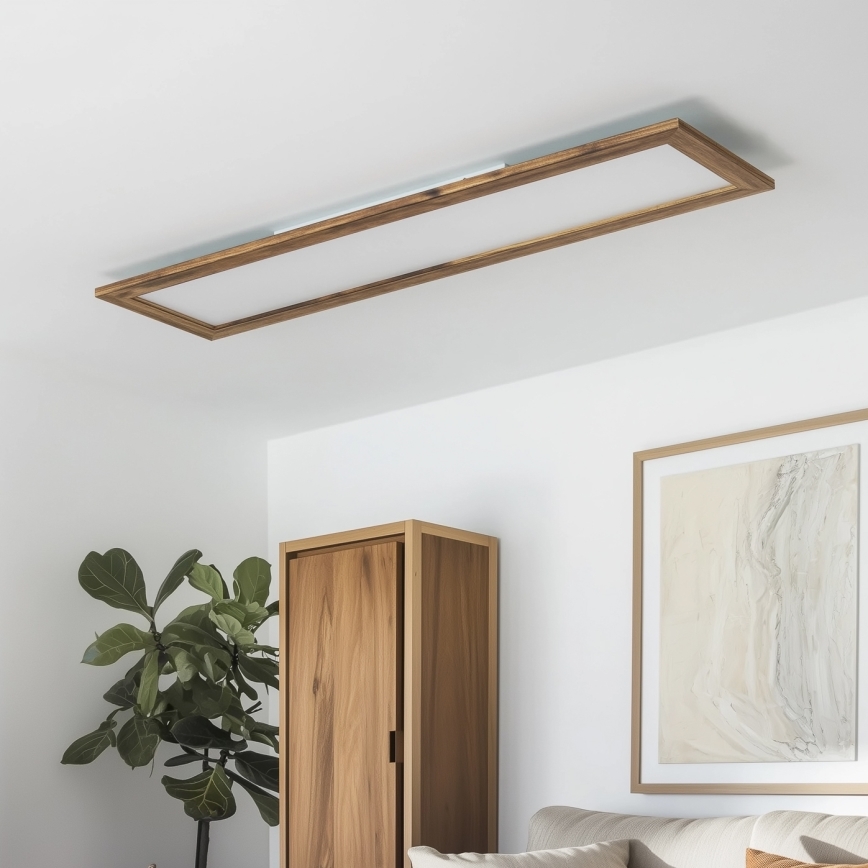Brilagi - LED Plafondlamp SLIMFRAME WOOD LED/58W/230V 124x34 cm bruin