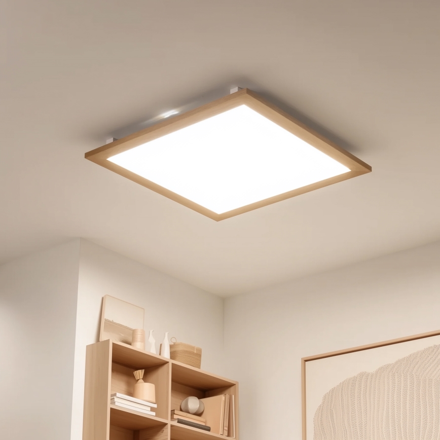 Brilagi - LED Plafondlamp SLIMFRAME WOOD LED/58W/230V 64x64 cm bruin