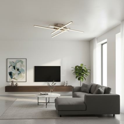 Brilagi - LED plafondlamp STRIPES LED/37W/230V 68x68 cm zilver