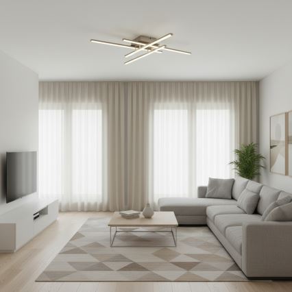 Brilagi - LED plafondlamp STRIPES LED/37W/230V 68x68 cm zilver