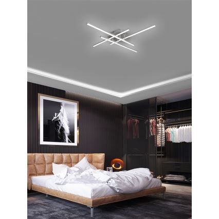 Brilagi - LED plafondlamp STRIPES LED/37W/230V 68x68 cm zilver