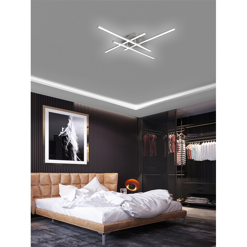 Brilagi - LED plafondlamp STRIPES LED/37W/230V 68x68 cm zilver