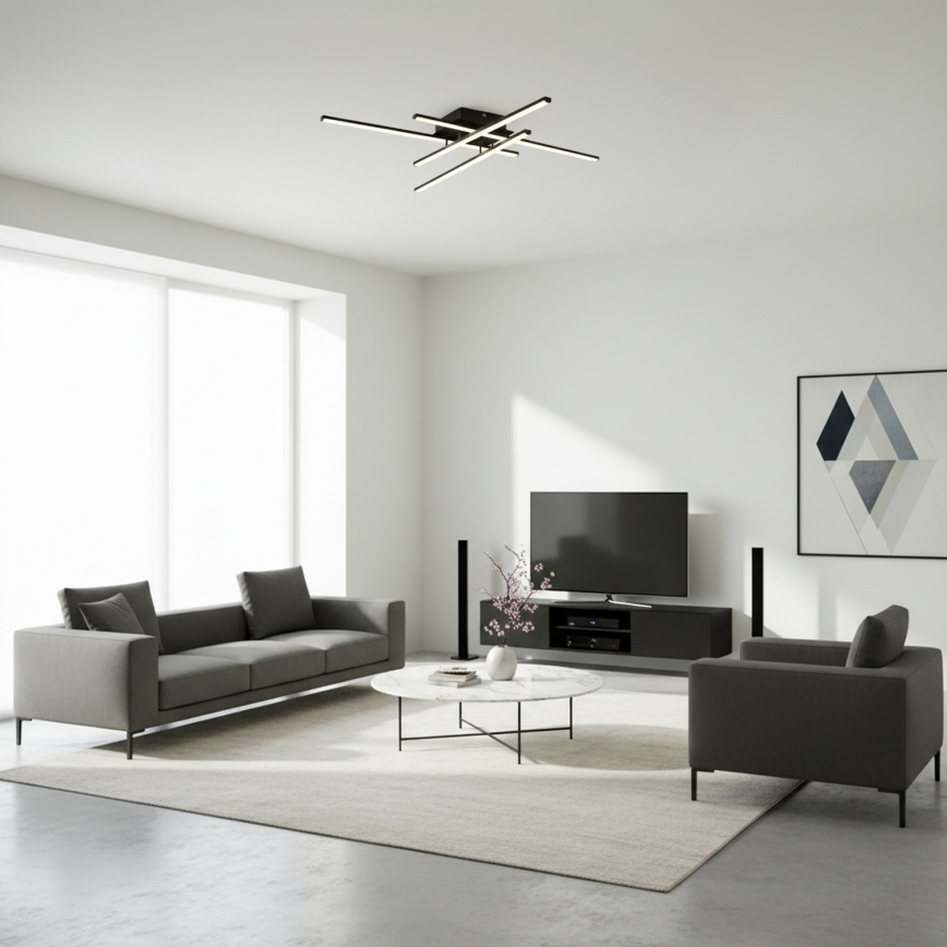 Brilagi - LED plafondlamp STRIPES LED/37W/230V 68x68 cm zwart