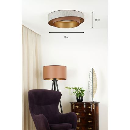 Brilagi - LED Plafondlamp VEGAS SHINE LED/24W/230V diameter 60 cm bruin