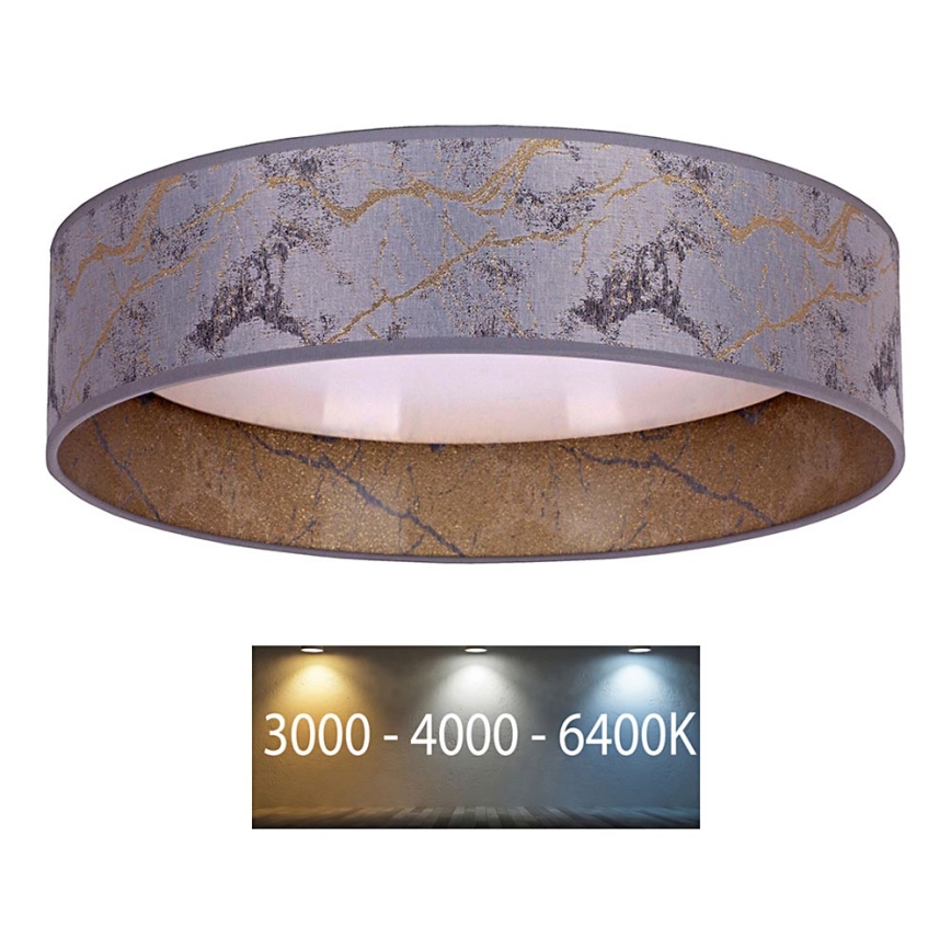 Brilagi - LED Plafondlamp VELVET LED/12W/230V d. 30 cm 3000K/4000K/6400K grijs/goud