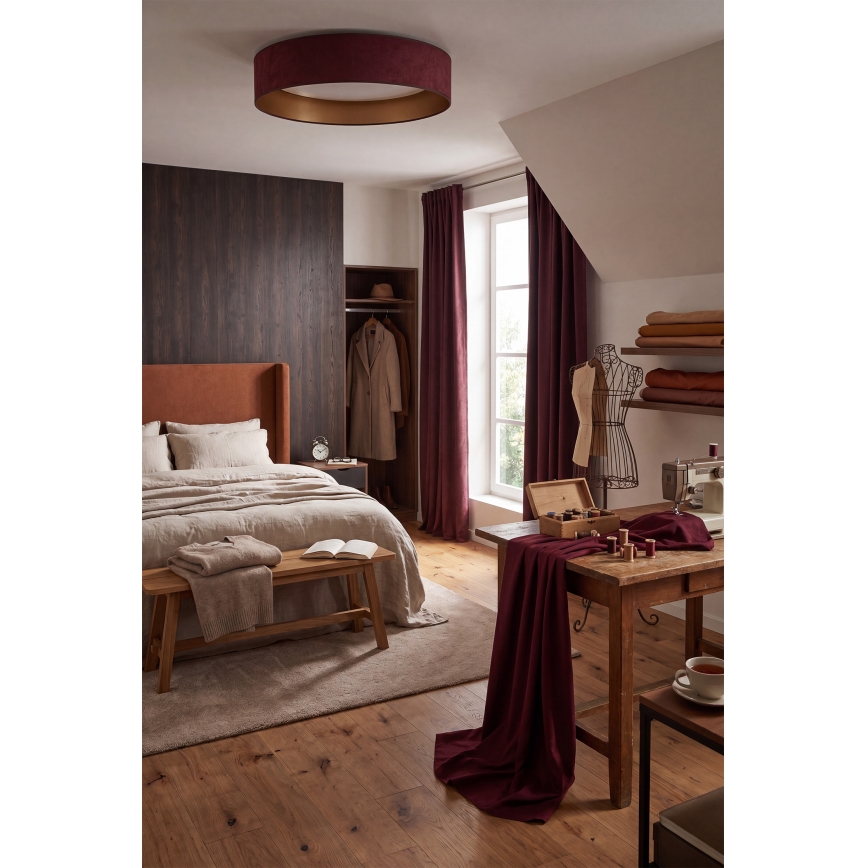Brilagi - LED plafondlamp VELVET SIMPLE LED/36W/230V 3000K Ø 55 cm bordeaux/goud