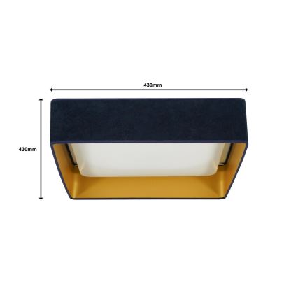 Brilagi - LED Plafondlamp VELVET SQUARE LED/24W/230V donkerblauw