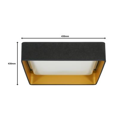 Brilagi - LED Plafondlamp VELVET SQUARE LED/24W/230V grijs