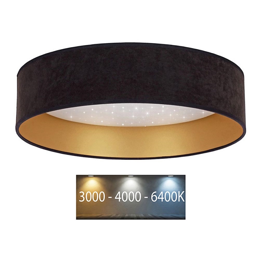 Brilagi - LED Plafondlamp VELVET STAR LED/24W/230V d. 40 cm 3000K/4000K/6400K zwart/goud