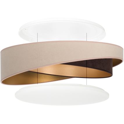 BRILAGI - LED plafondlamp VELVET TWIST LED/24W/230V 4000K Ø 55 cm beige/bruin/goud