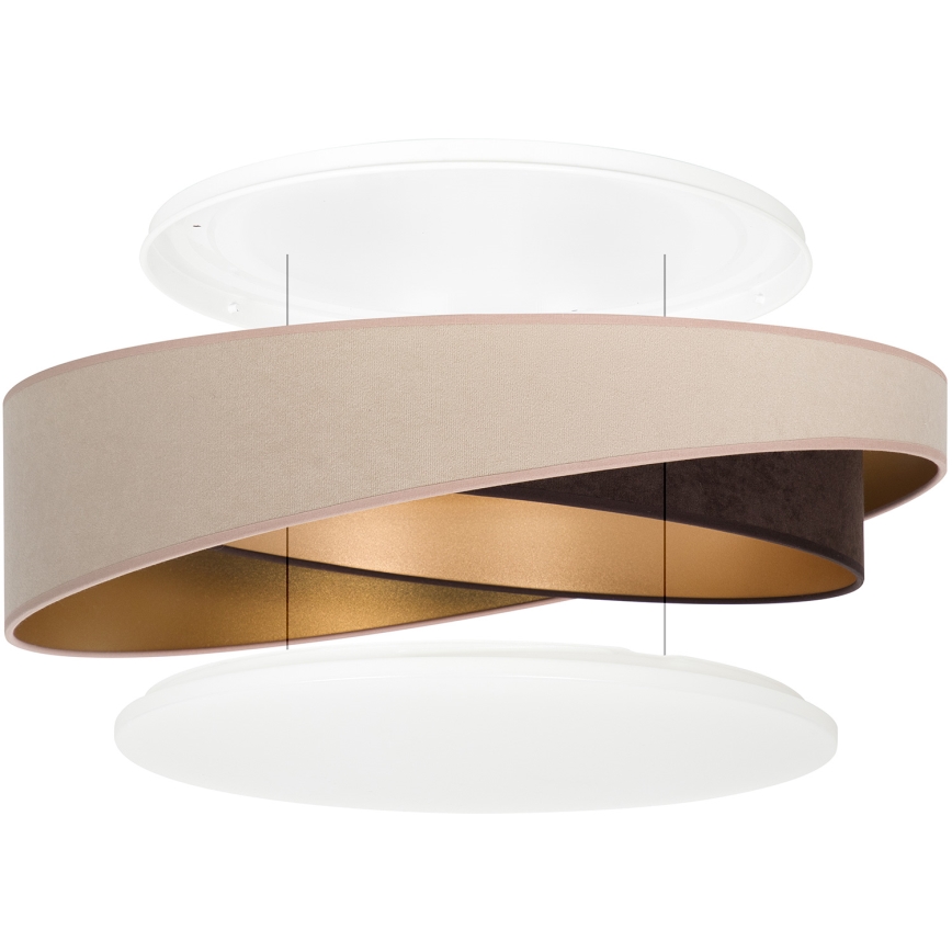 BRILAGI - LED plafondlamp VELVET TWIST LED/24W/230V 4000K Ø 55 cm beige/bruin/goud