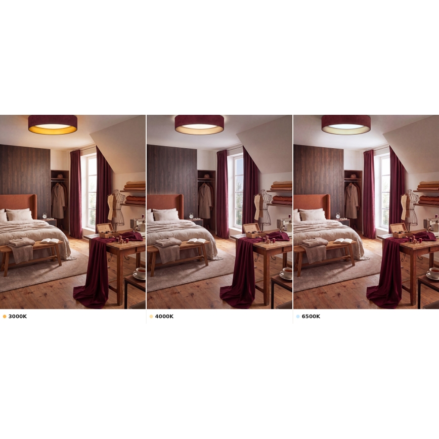 Brilagi - LED-plafondlamp VELVET VARI LED/24W/230V 3000/4000/6500K Ø 45 cm bordeaux/goud