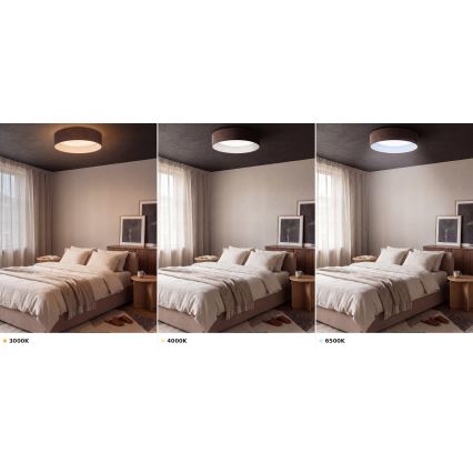 Brilagi - LED-plafondlamp VELVET VARI LED/24W/230V 3000/4000/6500K Ø 45 cm, bruin