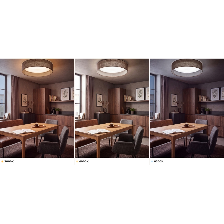 Brilagi - LED-plafondlamp VELVET VARI LED/24W/230V 3000/4000/6500K Ø 45 cm bruin