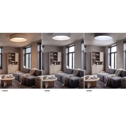 Brilagi - LED plafondlamp VELVET VARI LED/24W/230V 3000/4000/6500K Ø 45 cm grijs