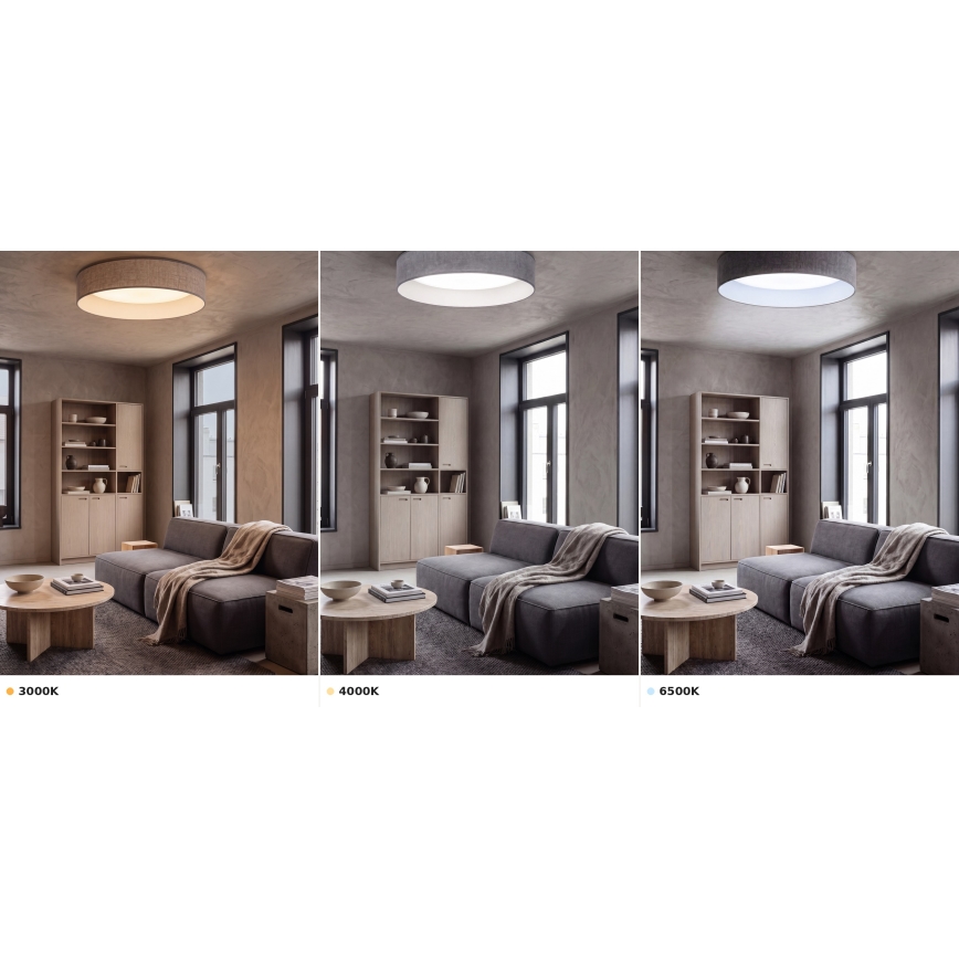 Brilagi - LED plafondlamp VELVET VARI LED/24W/230V 3000/4000/6500K Ø 45 cm grijs