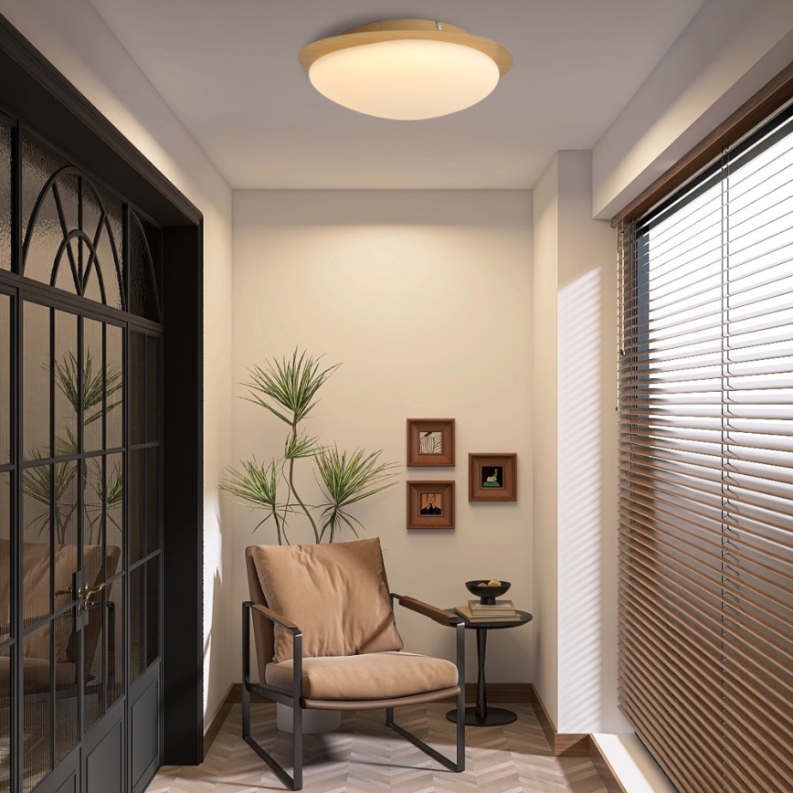 Brilagi - LED plafondlamp VISBY WOOD LED/18W/230V Ø 38 cm bruin