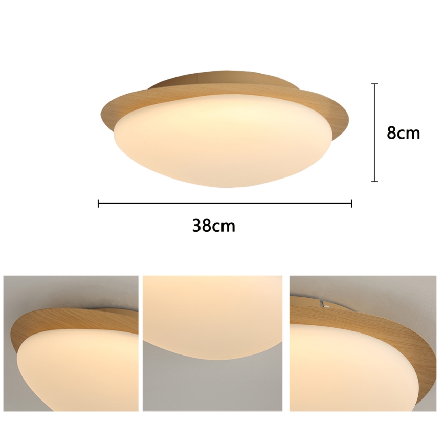 Brilagi - LED plafondlamp VISBY WOOD LED/18W/230V Ø 38 cm bruin