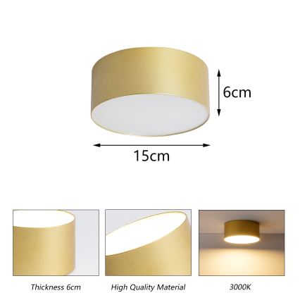BRILAGI - LED plafondlamp voor badkamer FORIS LED/20W/230V Ø 15 cm goudkleurig IP44