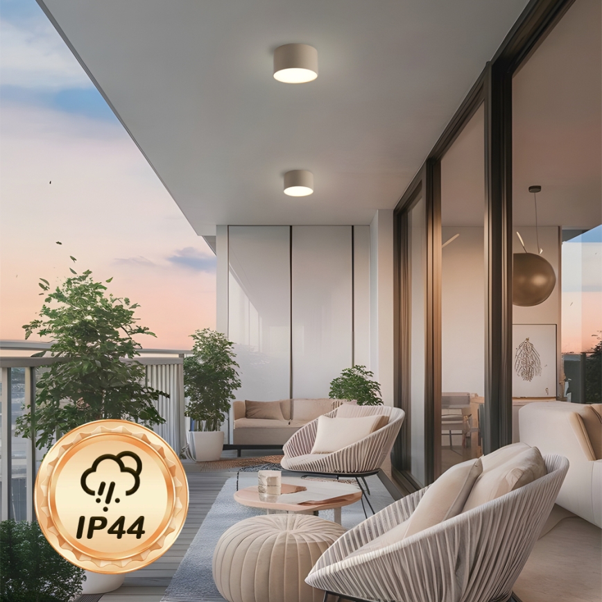 Brilagi - FORIS LED plafondlamp voor badkamer LED/9W/230V Ø 9 cm beige IP44 CRI 90