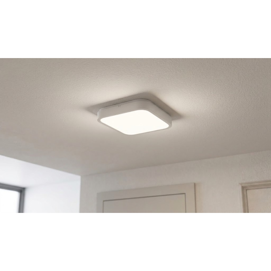 BRILAGI - LED plafondlamp voor badkamer met sensor ZENNA LED/18W/230V 28,5x28,5 cm IP44 wit + afstandsbediening
