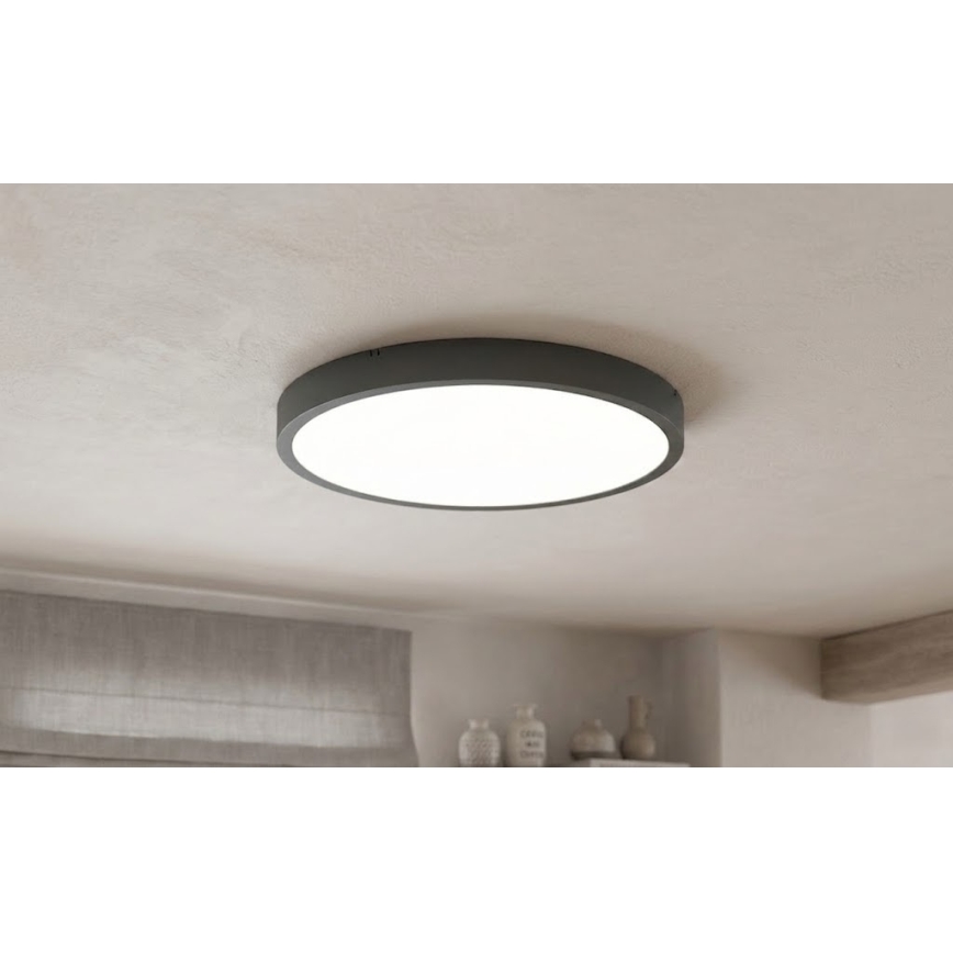 BRILAGI - ZENNA LED plafondlamp voor badkamer met sensor LED/24W/230V Ø 35 cm IP44 antraciet + afstandsbediening