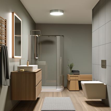Brilagi - LED-plafondlamp voor badkamer POOL LED/24W/230V 3000/4000/5500K Ø 30 cm IP54 mat chroom