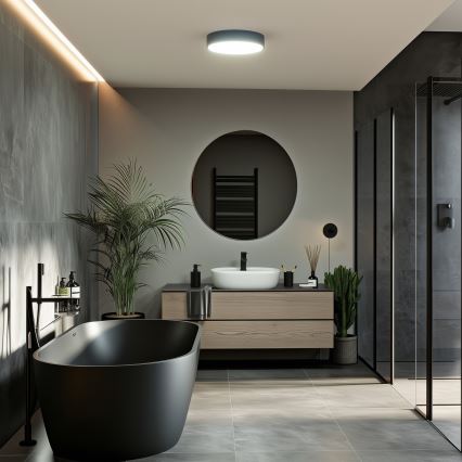 Brilagi - LED badkamerplafondlamp POOL LED/24W/230V 3000/4000/5500K Ø 30 cm IP54 zwart
