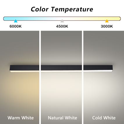 Brilagi - LED plafondlamp voor badkamer SLEEKLINE LED/40W/230V 3000/4500/6000K zwart IP44