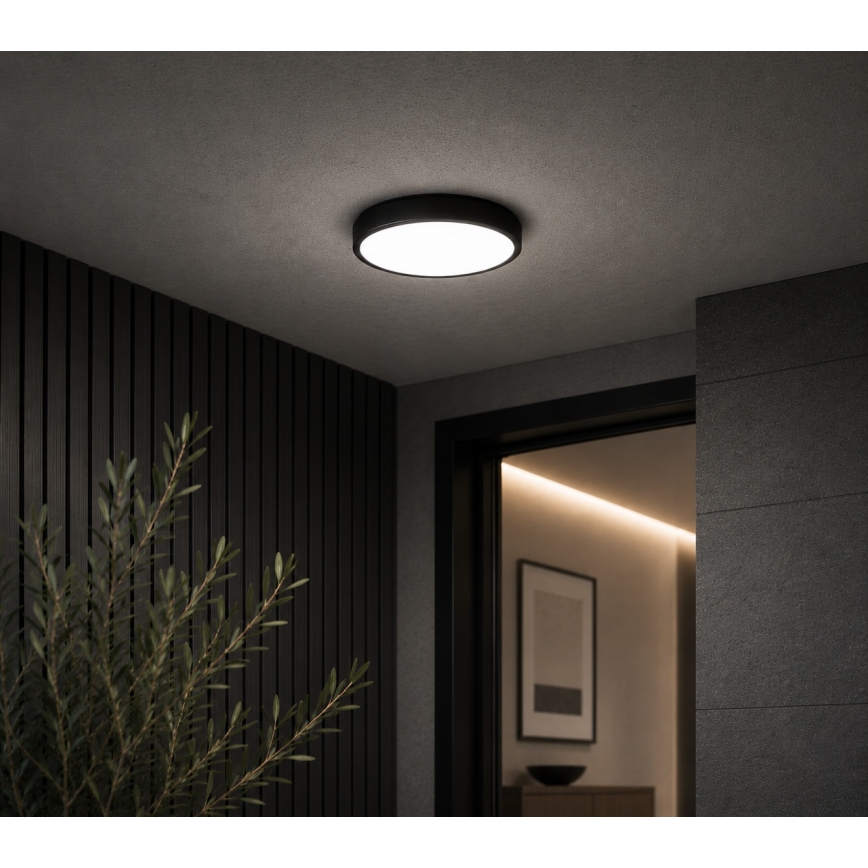 BRILAGI - LED plafondlamp voor badkamer ZENNA LED/12W/230V Ø 25 cm IP44 zwart