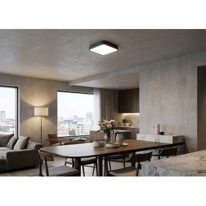 BRILAGI - LED plafondlamp voor badkamer ZENNA LED/18W/230V 28,5x28,5 cm IP44 antraciet