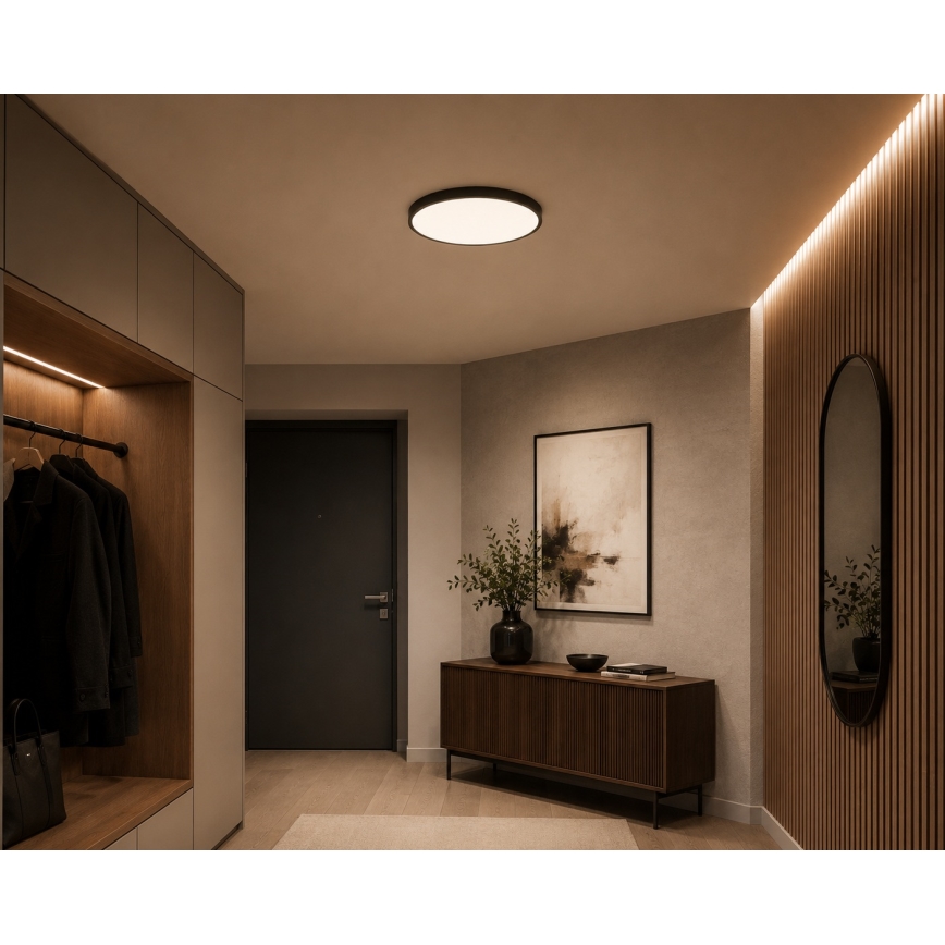 BRILAGI - LED plafondlamp voor badkamer ZENNA LED/18W/230V Ø 29,5 cm IP44 antraciet