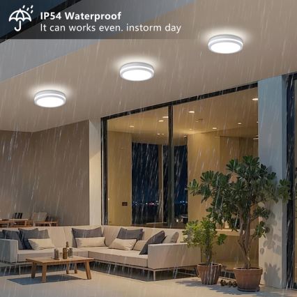 Brilagi - LED plafondlamp voor buiten BENE LED/24W/230V Ø 26 cm wit IP54