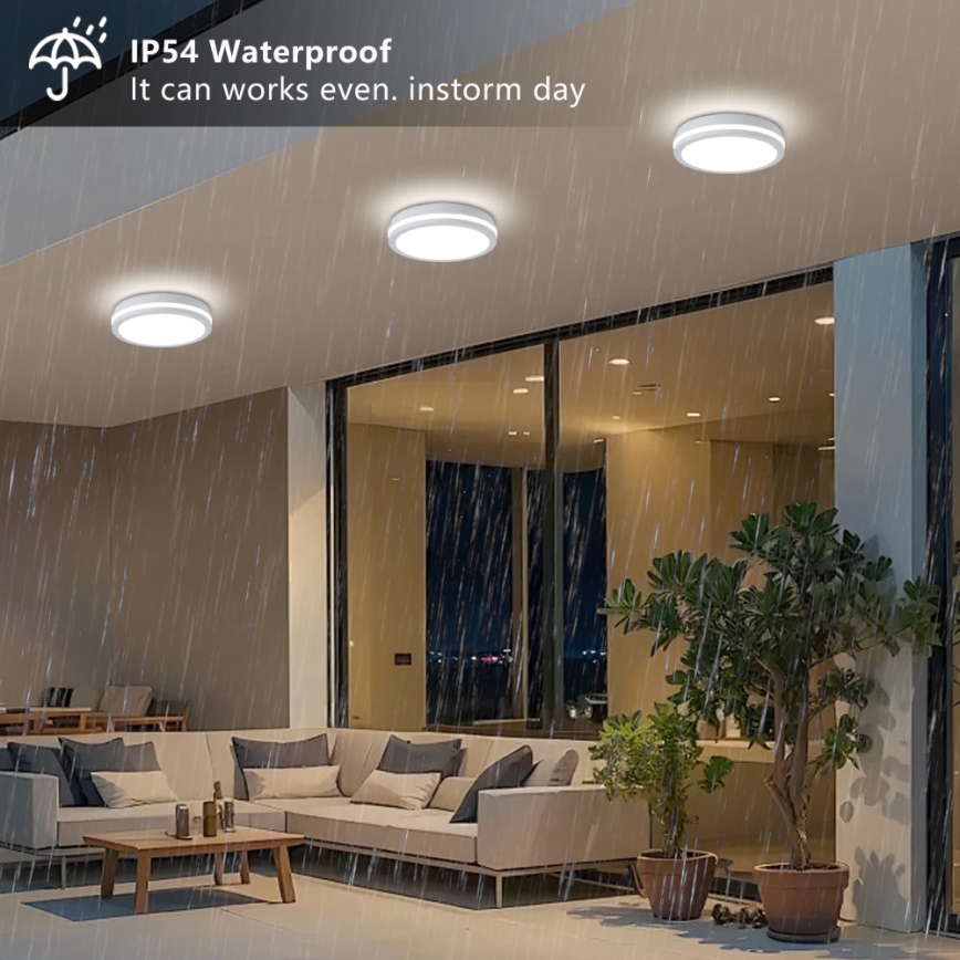 Brilagi - LED plafondlamp voor buiten BENE LED/24W/230V Ø 26 cm wit IP54