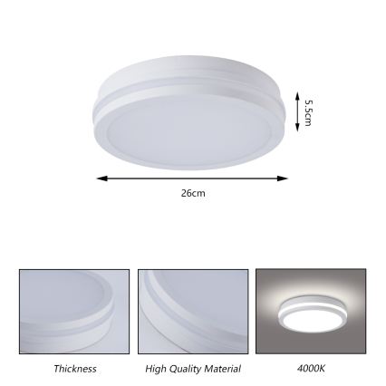 Brilagi - LED plafondlamp voor buiten BENE LED/24W/230V Ø 26 cm wit IP54
