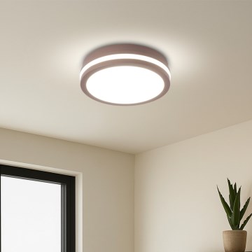 Brilagi - LED plafondlamp voor buiten met sensor BENE LED/18W/230V pr. 21,5 cm bruin IP54