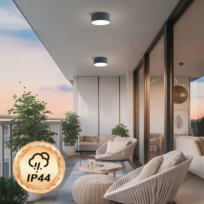 Brilagi - LED-badkamerplafondlamp FORIS LED/20W/230V Ø 15 cm antraciet IP44