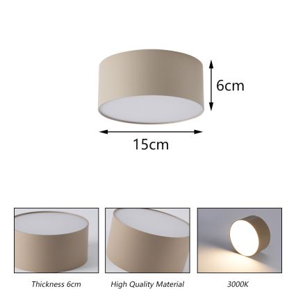 Brilagi - LED-plafondlamp FORIS voor badkamer, 20W/230V, Ø 15 cm, beige, IP44