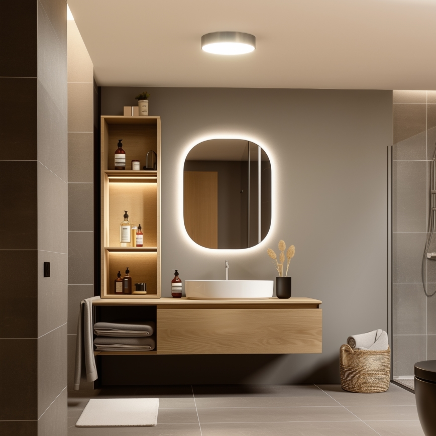 Brilagi - LED badkamerplafondlamp POOL LED/24W/230V 3000/4000/5500K Ø 30 cm IP54 messing