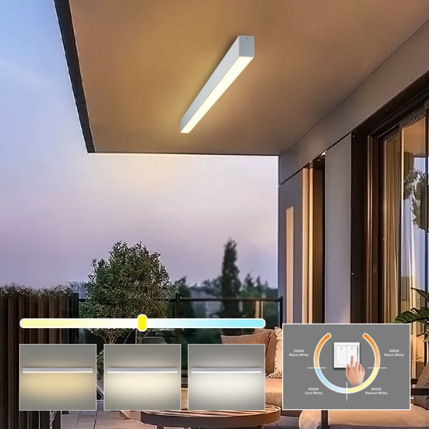 Brilagi - LED SLEEKLINE plafondlamp voor badkamer 40W/230V 3000/4500/6000K zilver IP44