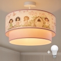 Brilagi - LED-plafondlamp voor kinderen BOBO 1xE27/10W/230V Ø 40 cm roze/feeën