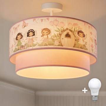 Brilagi - LED-plafondlamp voor kinderen BOBO 1xE27/10W/230V Ø 40 cm roze/feeën