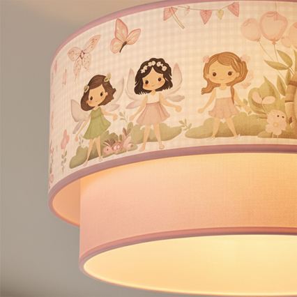 Brilagi - LED-plafondlamp voor kinderen BOBO 1xE27/10W/230V Ø 40 cm roze/feeën