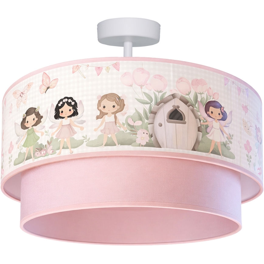 Brilagi - LED-plafondlamp voor kinderen BOBO 1xE27/60W/230V Ø 40 cm roze/feeën