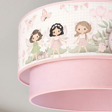 Brilagi - LED-plafondlamp voor kinderen BOBO 1xE27/60W/230V Ø 40 cm roze/feeën