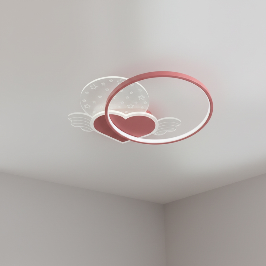 Brilagi - LED plafondlamp voor kinderen LOVE LED/48W/230V 3000/4500/6000K roze