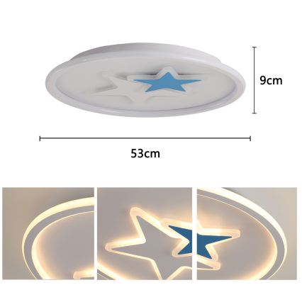 Brilagi - LED plafondlamp voor kinderkamer STARS LED/35W/230V Ø 53 cm