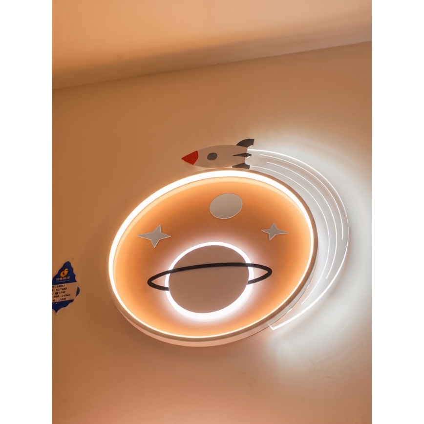Brilagi -LED Plafondlamp voor kinderkamer STARSHIP LED/64W/230V 3000/4500K geel