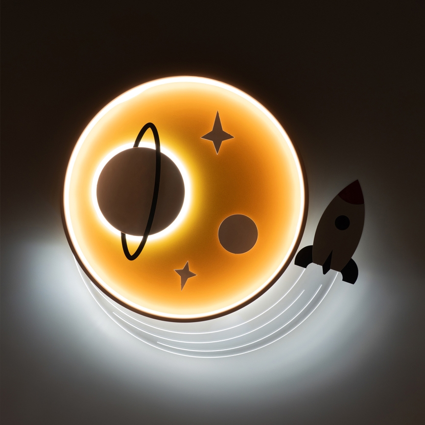 Brilagi -LED Plafondlamp voor kinderkamer STARSHIP LED/64W/230V 3000/4500K geel