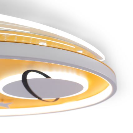Brilagi -LED Plafondlamp voor kinderkamer STARSHIP LED/64W/230V 3000/4500K geel